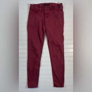 Flying Monkey Skinny Leg Jeans Women's Size 29 Maroon Low Rise 5-Pocket USA
